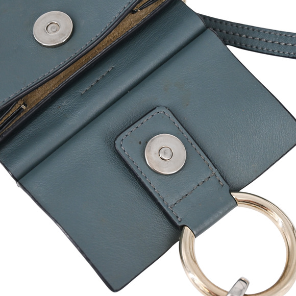Chloe Blue Slate Faye Small Leather Bracelet Bag - Picture 14 of 16
